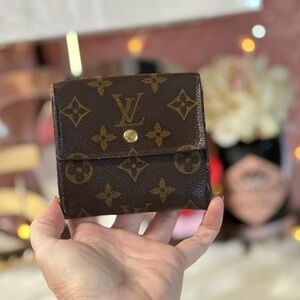 AUTHENTIC LOUIS VUITTON MONOGRAM PORTEFEIULLE ELISE TRIFOLD SNAP WALLET
